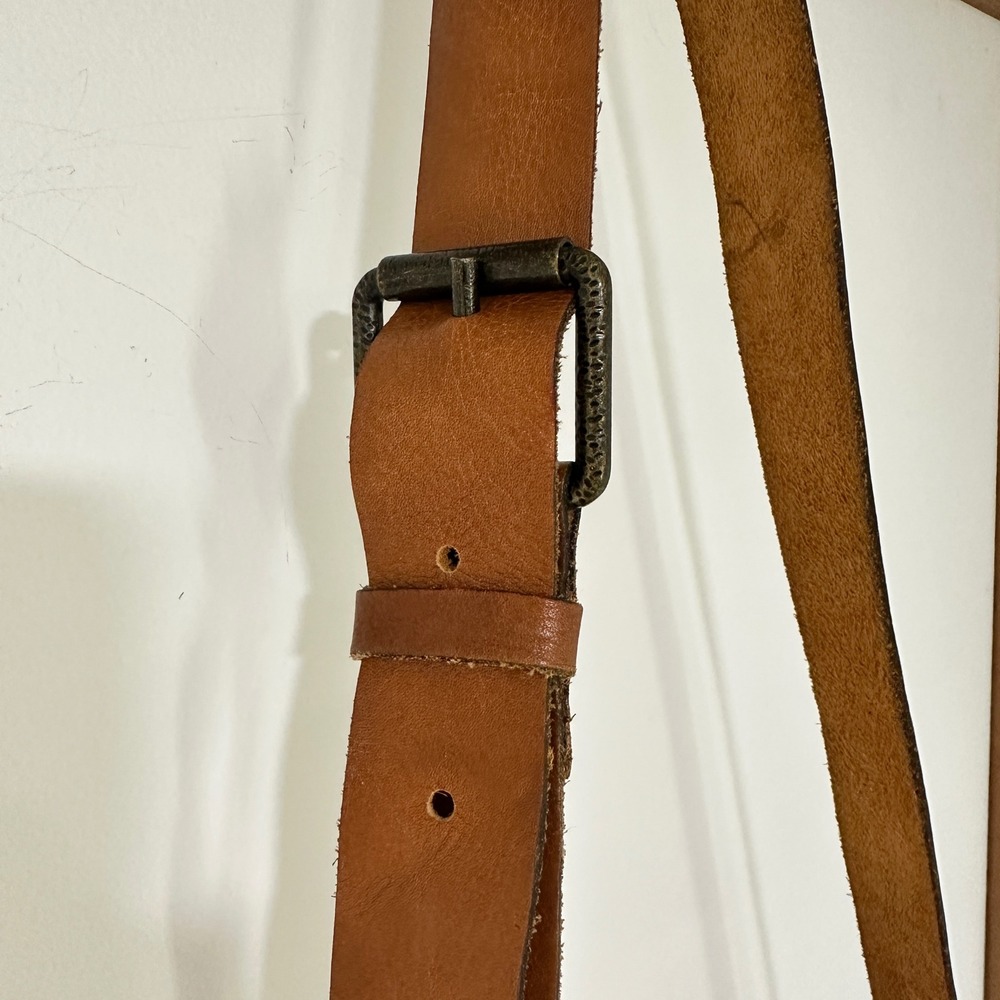 Patricia Nash Italian Leather Saddle Crossbody Women Medium Tan Buckle | Boho - Picture 5 of 15